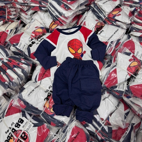 BỘ DÀI TAY NGƯỜI NHỆN QUẦN TÚI HỘP CHO BÉ