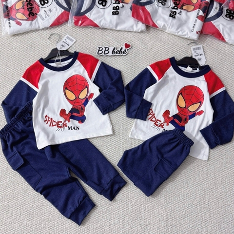 BỘ DÀI TAY NGƯỜI NHỆN QUẦN TÚI HỘP CHO BÉ