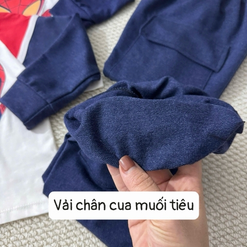 BỘ DÀI TAY NGƯỜI NHỆN QUẦN TÚI HỘP CHO BÉ