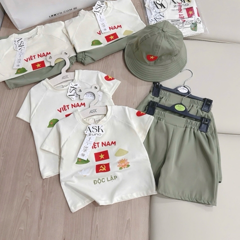 SET ĐỘC LẬP TONE XANH KÈM MŨ