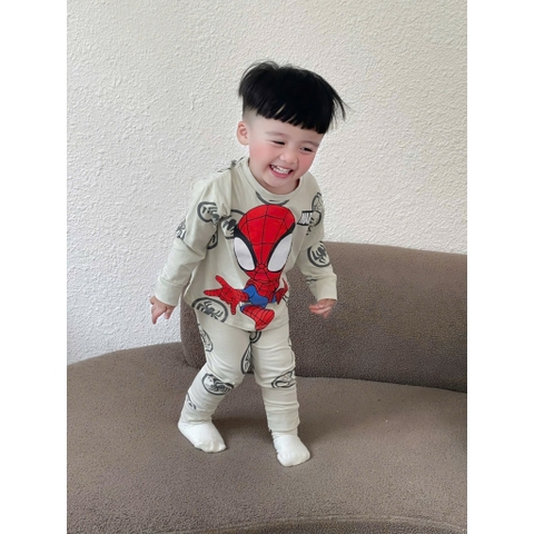 SET 2 BỘ NHỆN DÀI TAY TONE BE XÁM