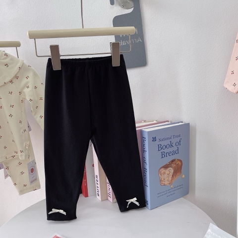 SET 2 QUẦN LEGGING DÀI BÉ GÁI ĐEN GHI