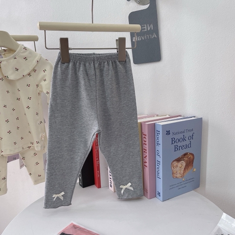 SET 2 QUẦN LEGGING DÀI BÉ GÁI ĐEN GHI
