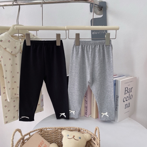 SET 2 QUẦN LEGGING DÀI BÉ GÁI ĐEN GHI