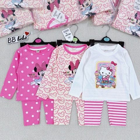SET 3 BỘ DÀI TAY MICKEY HỒNG CHO BÉ