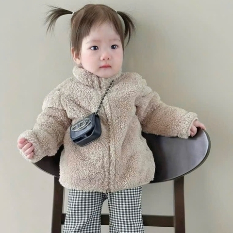 ÁO KHOÁC LÔNG CỔ TRỤ CHO BÉ