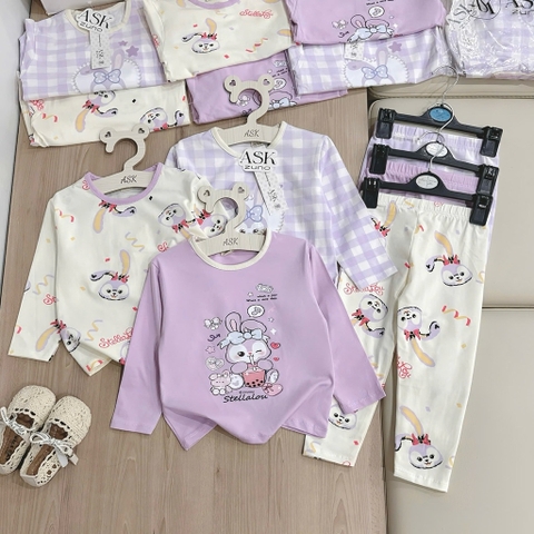 SET 3 BỘ DÀI TAY STELLA TONE TÍM KẺ CHO BÉ