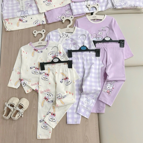 SET 3 BỘ DÀI TAY STELLA TONE TÍM KẺ CHO BÉ