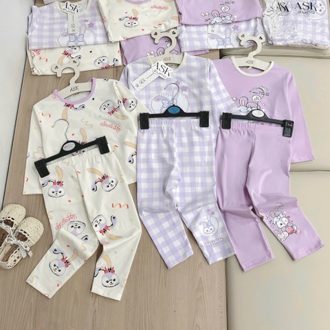 SET 3 BỘ DÀI TAY STELLA TONE TÍM KẺ CHO BÉ