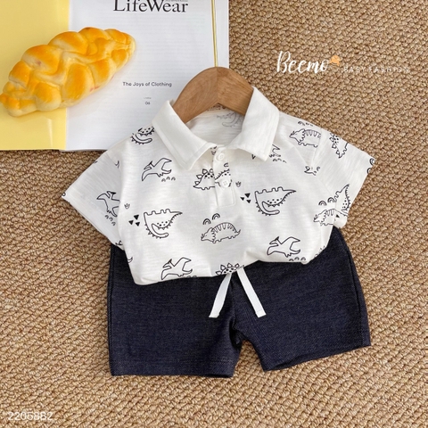 BỘ COTTON KHỦNG LONG TRẮNG