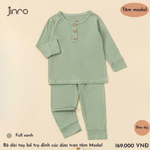 BỘ JINRO DÀI TAY 3 KHUY CHẤT TĂM MỀM CHO BÉ