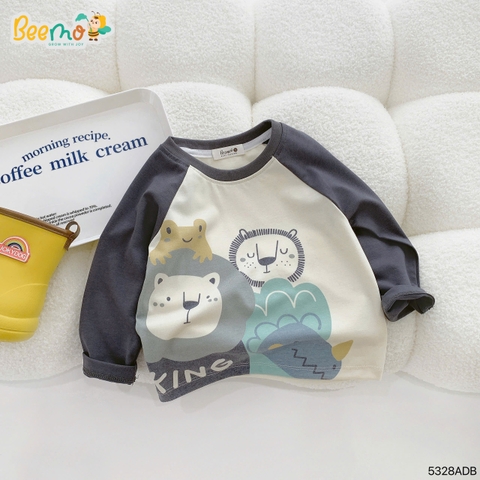ÁO THUN BEEMO DÀI TAY RAGLAN IN HÌNH CUTE