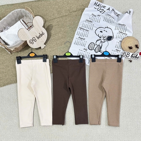 SET 3 QUẦN LEGGING LÓT LÔNG TONE NÂU CHO BÉ