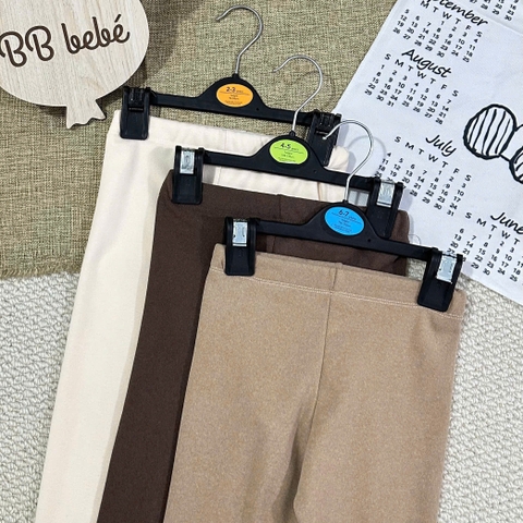 SET 3 QUẦN LEGGING LÓT LÔNG TONE NÂU CHO BÉ