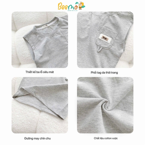 ÁO BA LỖ COTTON PHỐI TÚI TAG DA