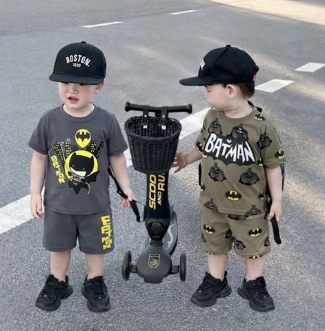 SET 2 BỘ CỘC TAY BATMAN TONE RÊU ĐẬM