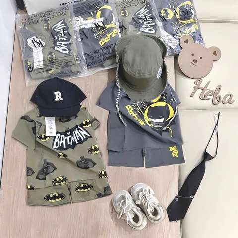 SET 2 BỘ CỘC TAY BATMAN TONE RÊU ĐẬM
