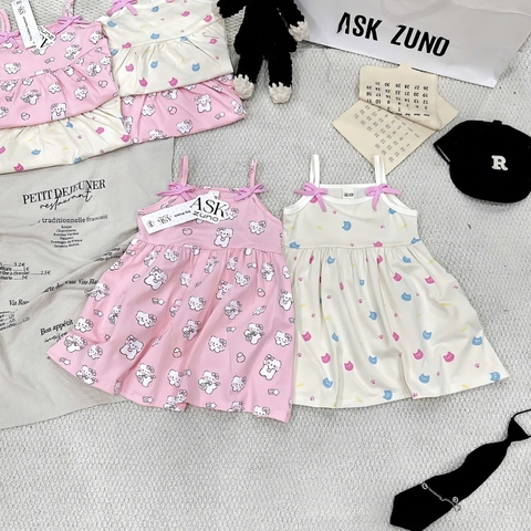 SET 2 VÁY HAI DÂY TONE BE HỒNG CHO BÉ