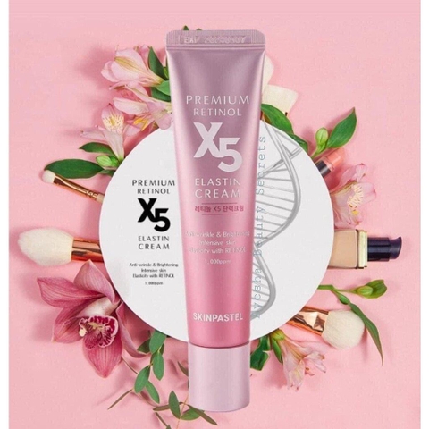 Kem Dưỡng Trắng Chống Lão Hóa X5 SKINPASTEL Premium Retinol X5 Elastin Cream Hồng