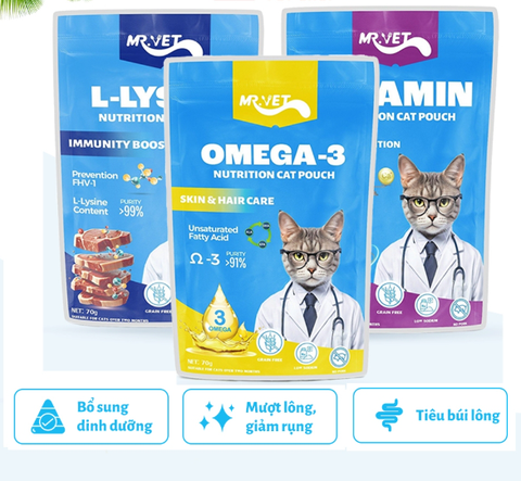Pate gói MR Vet cho chó mèo 70g
