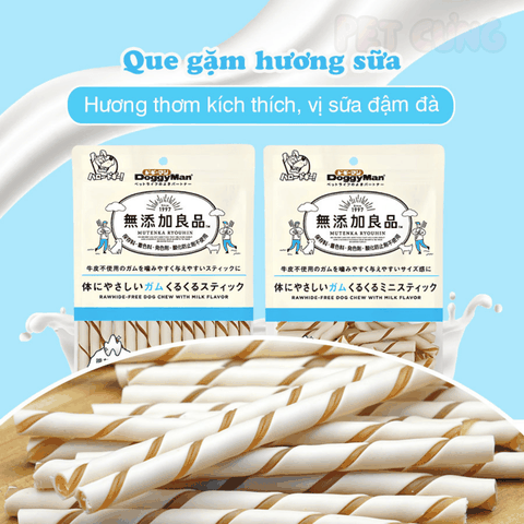 Que gặm vị sữa Doggyman snack cho chó thơm miệng 120g - Pet Cưng