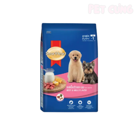 Thức ăn cho chó hạt Smartheart Beef Egg Puppy dành cho chó con vị bò sữa - Pet Cưng