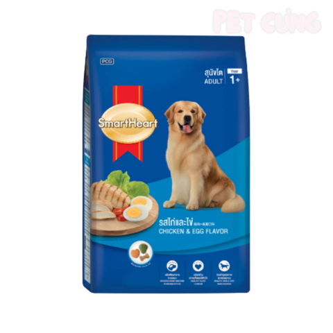 Thức ăn cho chó hạt Smartheart Chicken Egg Adult dành cho chó lớn vị gà trứng - Pet Cưng