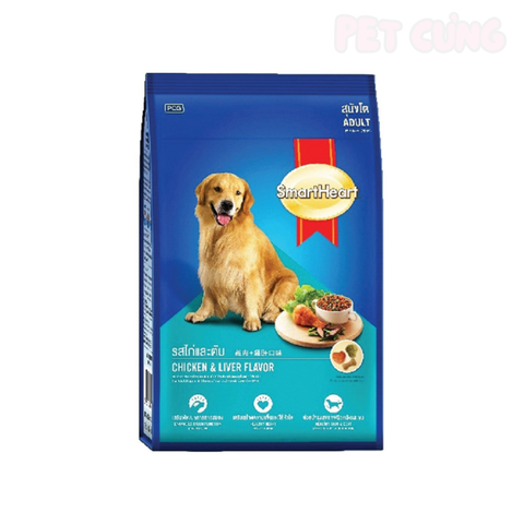 Thức ăn cho chó hạt Smartheart Chicken Liver Adult dành cho chó lớn vị gà gan - Pet Cưng