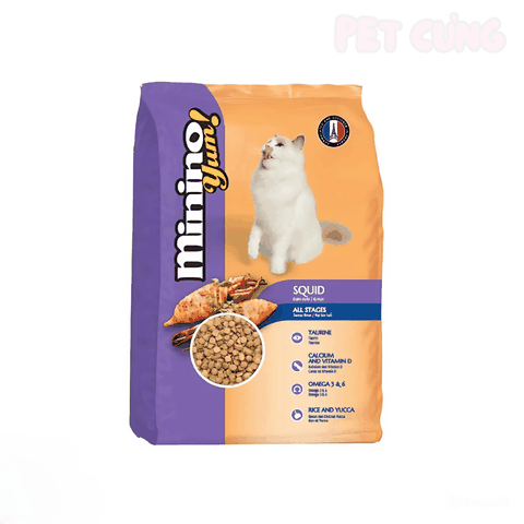 Thức ăn cho mèo hạt Minino Squid vị mực - Pet Cưng