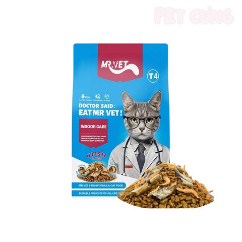 Thức ăn cho mèo hạt Mr Vet T4 Indoor - Pet Cưng