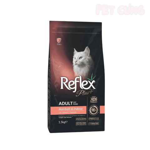 Thức ăn cho mèo hạt Reflex Plus Hairball Salmon hỗ trợ tiêu búi lông vị cá hồi - Pet Cưng