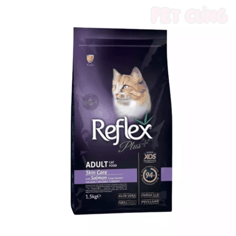 Thức ăn cho mèo hạt Reflex Plus Skin Care Salmon hỗ trợ mèo mượt lông vị cá hồi - Pet Cưng