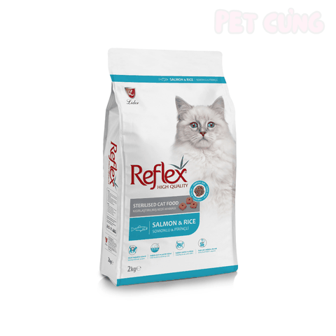Thức ăn cho mèo hạt Reflex Sterilised Salmon Rice dành cho mèo triệt sản vị cá hồi và cơm - Pet Cưng