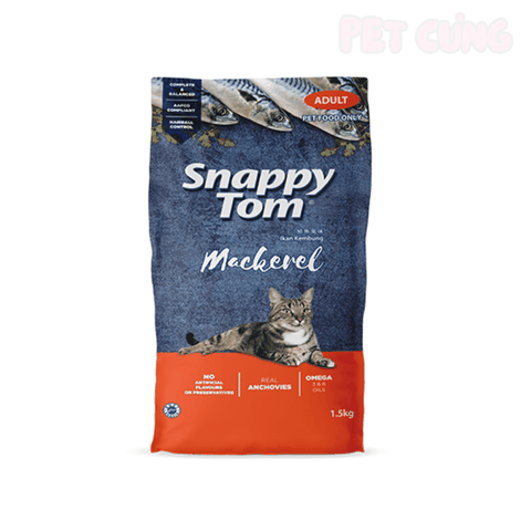 Thức ăn cho mèo hạt Snappy Tom Mackerel vị cá thu - Pet Cưng