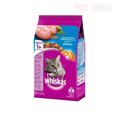 Thức ăn cho mèo hạt Whiskas Ocean Fish Adult dành cho mèo lớn vị cá biển - Pet Cưng