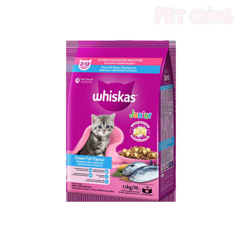 Thức ăn cho mèo hạt Whiskas Ocean Fish Kitten dành cho mèo con vị cá biển - Pet Cưng