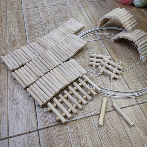 Thang gỗ uốn 10x25cm, 40cm, 50cm leo trèo cho hamster, ốc mượn hồn, hang trú ẩn hình thang