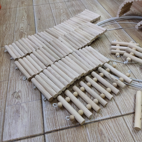 Thang gỗ uốn 10x25cm, 40cm, 50cm leo trèo cho hamster, ốc mượn hồn, hang trú ẩn hình thang