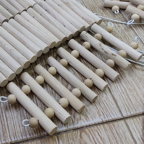 Thang gỗ uốn 10x25cm, 40cm, 50cm leo trèo cho hamster, ốc mượn hồn, hang trú ẩn hình thang