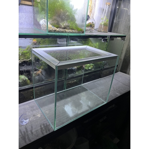 Chuồng kính 30x20cm có nắp lưới inox không rỉ nuôi ốc mượn hồn và bò sát nhỏ
