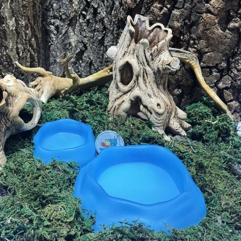 COMBO 2 Bát ăn chén nước màu xanh có thể kết hợp 2 cái làm bát ăn chống kiến