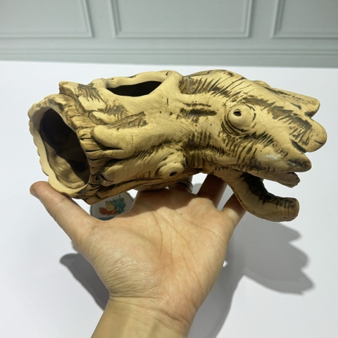 Hang trú ẩn cho ốc mượn hồn, cá  nhỏ màu xám chống thấm nước, chống lật đổ ( không kèm cây )