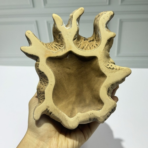 Hang trú ẩn cho ốc mượn hồn, cá  nhỏ màu xám chống thấm nước, chống lật đổ ( không kèm cây )