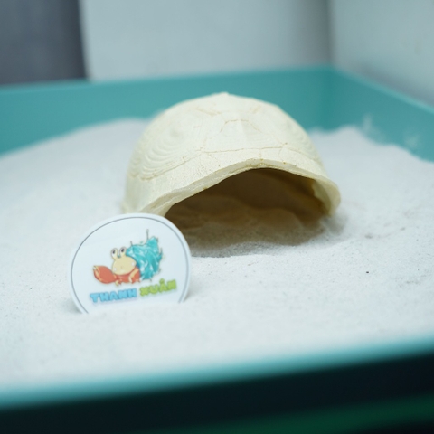 Hang trú ẩn hình mai rùa nhựa đúc màu vàng nhạt cho ốc mượn hồn
