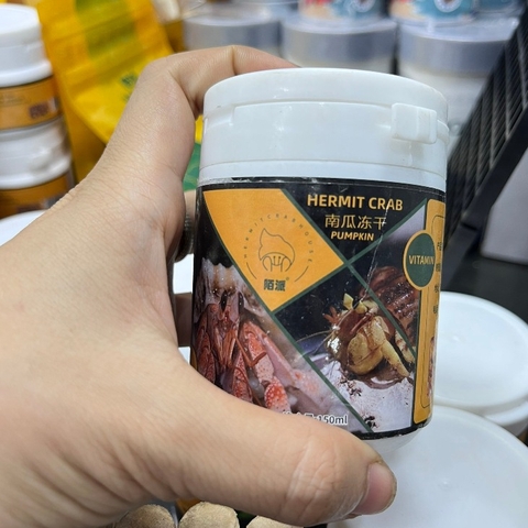 Thức ăn cho ốc mượn hồn 150ml sấy khô các loại : Khoai tím, cà rốt, bí ngô, Cá Hồi, tôm cá