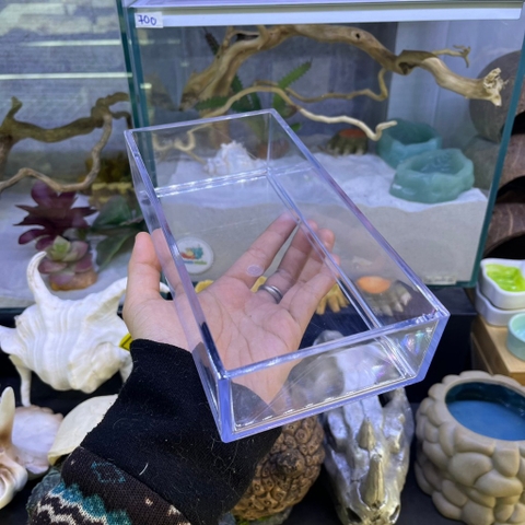 Bát mica đựng nước đựng thức ăn cho ốc mượn hồn và một số bò sát nhỏ kích thước 10x10cm và 20x10cm