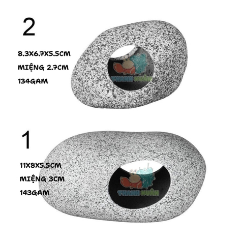 Hang trú hình viên đá chất liệu gốm màu trắng đốm