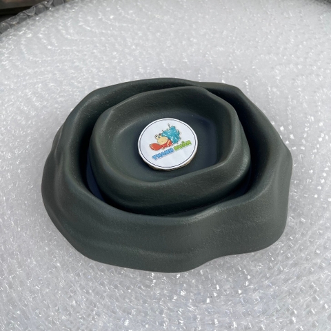 COMBO 2 Bát ăn chén nước màu xám tro có thể kết hợp 2 cái làm bát ăn chống kiến