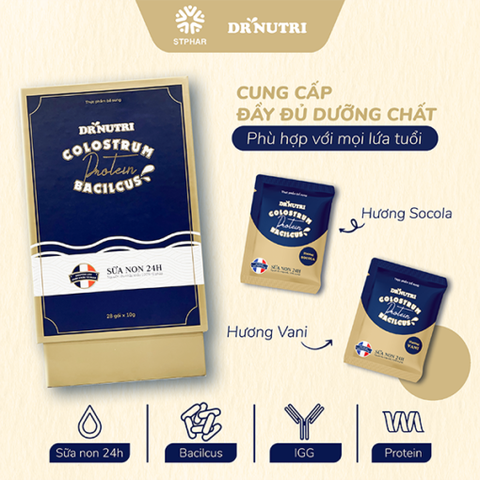 Sữa non phục hồi Dr Nutri Colostrum Protein Bacilcus Socola
