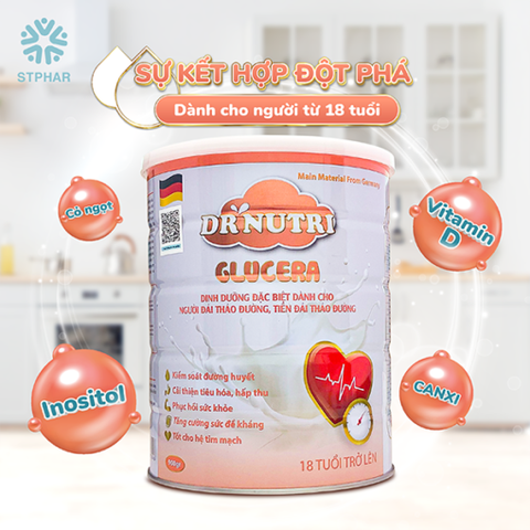 Sữa bột cho người tiểu đường Dr Nutri Glucera 900g